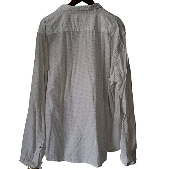 Wrangler White Gray Vintage Wash Button Down Long Sleeve Casual Shirt Size 2XL - Picture 5 of 8